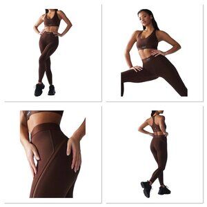 Savage X‎ Fenty Flow High-Waist Trimmed Yoga Legging Women's Brown Size XS